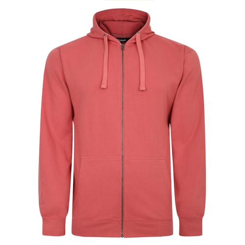 Bigdude Superleichter Kapuzenpullover mit Reißverschluss, verwaschenes Rot, groß